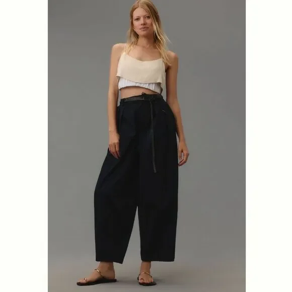 Anthropologie Maeve Curve Poplin Barrel Pants - Picture 1 of 5